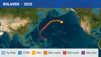 Quỹ đạo di chuyển của BOLAVEN (2023)