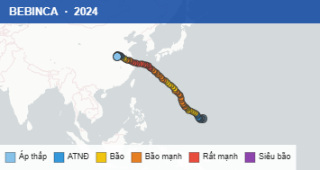 Quỹ đạo di chuyển của BEBINCA (2024)