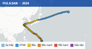 Quỹ đạo di chuyển của PULASAN (2024)