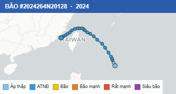 Quỹ đạo di chuyển của BÃO #2024264N20128 (2024)