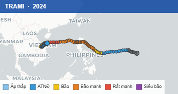 Quỹ đạo di chuyển của TRAMI (2024)