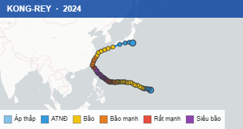 Quỹ đạo di chuyển của KONG-REY (2024)