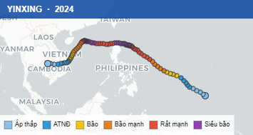 Quỹ đạo di chuyển của YINXING (2024)