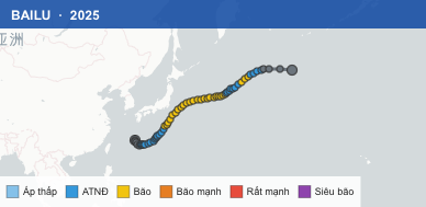 Quỹ đạo di chuyển của BAILU (2025)