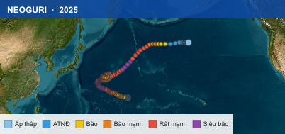 Quỹ đạo di chuyển của NEOGURI (2025)