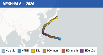 Quỹ đạo di chuyển của MEKKHALA (2026)