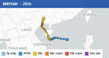 Quỹ đạo di chuyển của MAYSAK (2026)